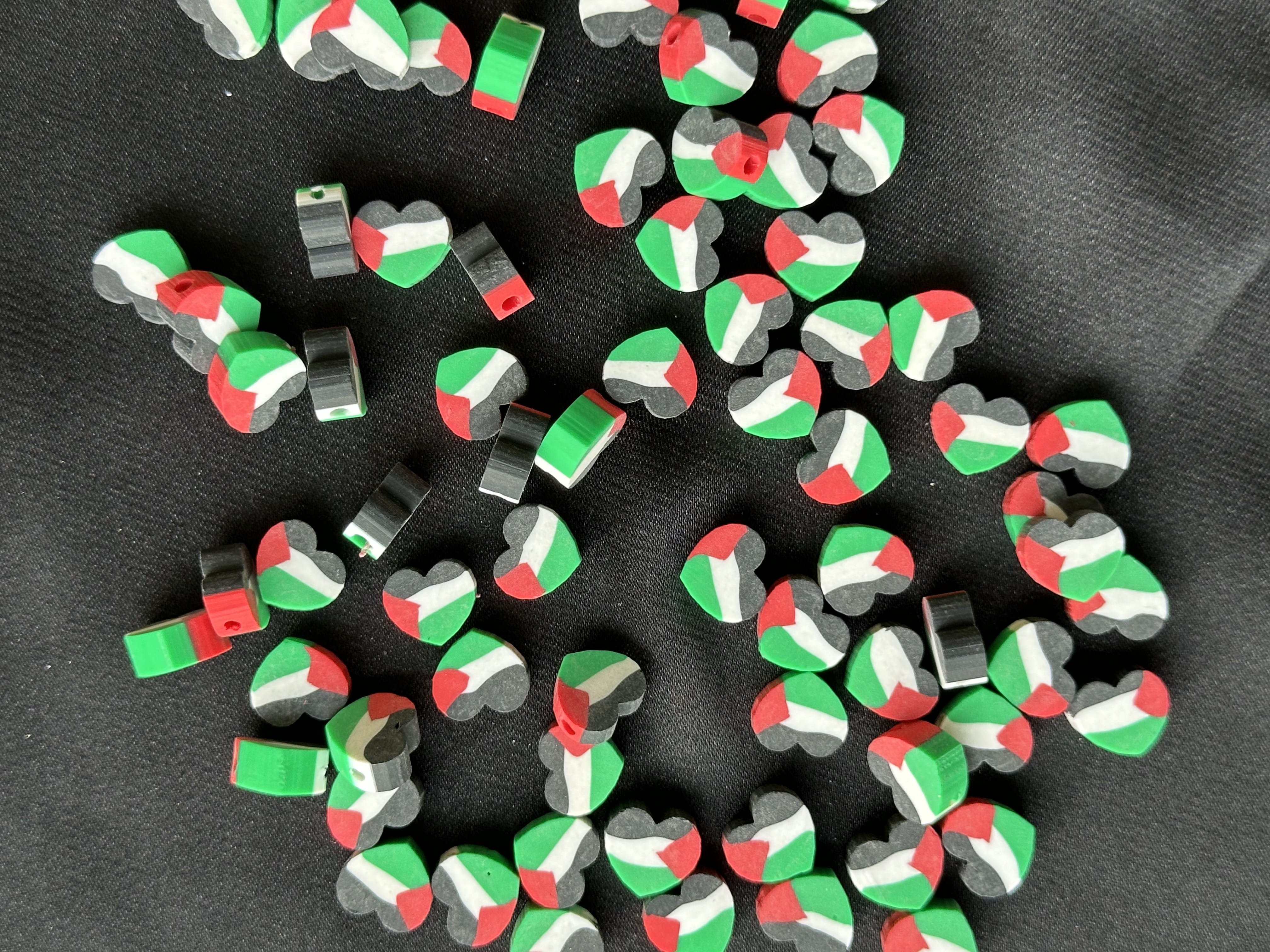 Filistin Kalp Figürlü Fimo Boncuk